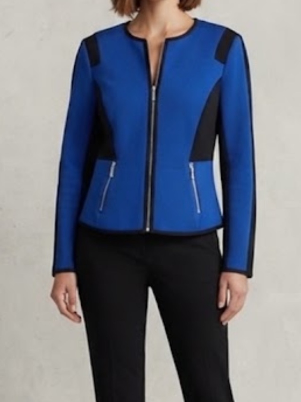 PETER NYGARD Colorblock Scuba Blazer Jacket ASO Vivica A. Fox Size 8